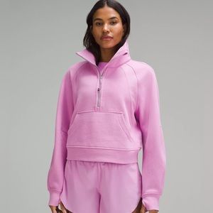 Scuba Oversized Funnel Neck in Dahlia Mauve